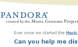 Pandora music recommendation service
